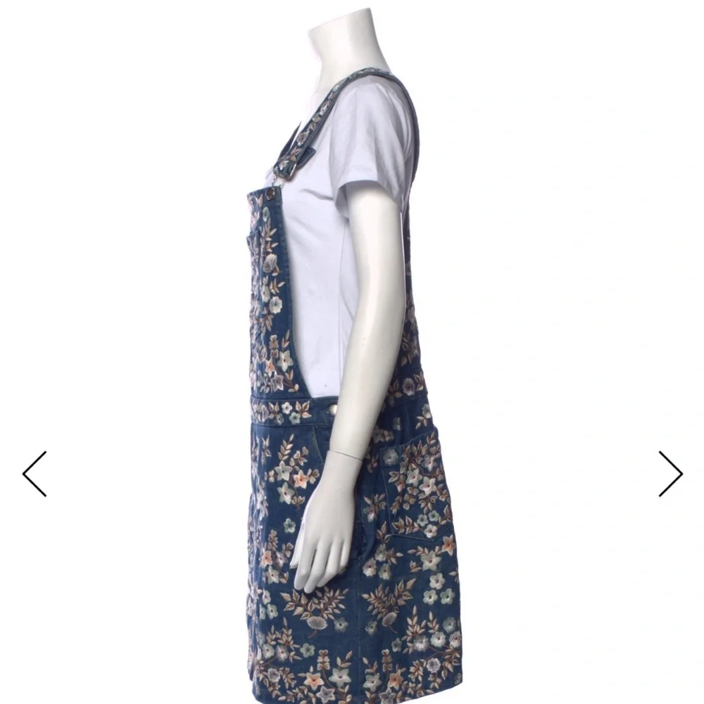Needle & Thread Blue Floral Overall Jumper Dress EUC - Picture 5 of 5